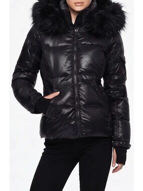 NWT S13 Allie Water Repellent Puffer Jacket Jet Black Size XXS